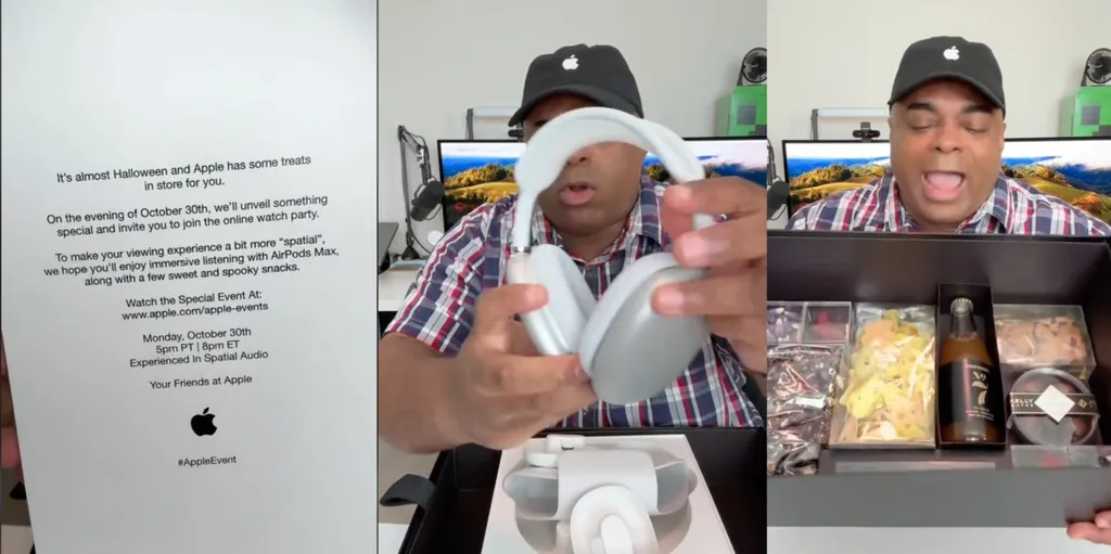 Apple、M3 MacイベントのプロモーションとしてAirPods Maxとスナックが入ったギフトボックスを配布c