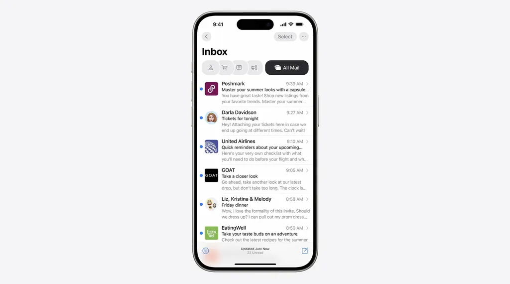 メールアプリ iOS 18